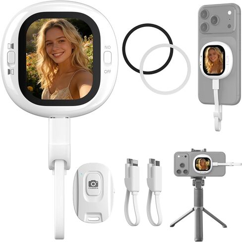 شاشة مراقبة سيلفي صغيرة من Vlogmate لهاتف iPhone، شاشة كاميرا خلفية لصور سيلفي الكاميرا الخلفية، شاشة سيلفي Vlog لمدونات الفيديو، TikTok، البث المباشر in Saudi Arabia