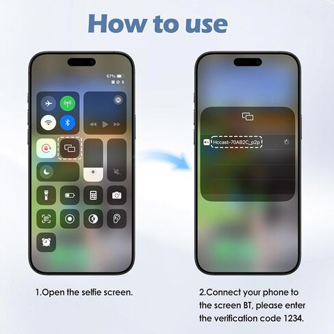 شاشة مراقبة سيلفي لهواتف iPhone/Android، شاشة سيلفي لمدونة الفيديو المغناطيسية مع بطارية 1500 مللي أمبير في الساعة وجهاز تحكم عن بعد بلوتوث، شاشة كاميرا خلفية لاسلكية للبث المباشر/TikTok (أبيض) in Kuwait