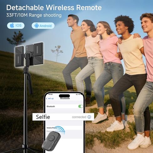 مجموعة تسجيل الفيديو لأجهزة iPhone/Android، حامل ثلاثي القوائم لعصا سيلفي مقاس 67 بوصة مع ضوء تعبئة CRI95 (2900-7000K) وبطارية 2500 مللي أمبير في الساعة، ميكروفون لاسلكي وجهاز تحكم عن بعد، MagSafe لهاتف iPhone 12+، مشبك لنظام Android، TikTok/YouTube Live in Kuwait