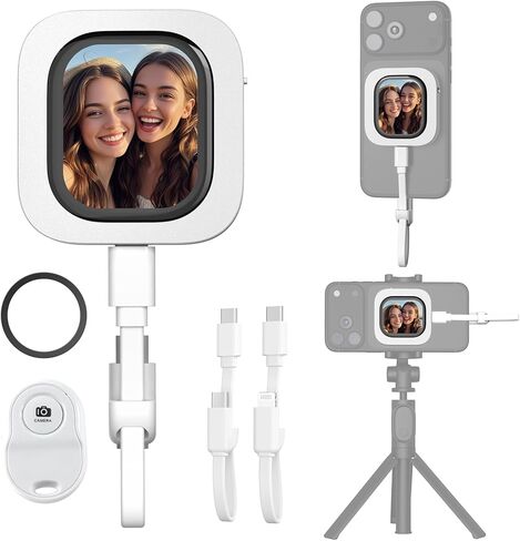 Phone Vlog Selfie Monitor Screen, Exclusive Outdoor AMOLED HD Display, Sunlight Visible, Fully Unlock Your iPhone Rear Camera for Vlogging, Recording, and Live Streaming, Compatible with iPhone in Saudi Arabia