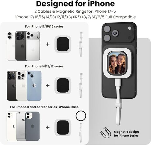 Phone Vlog Selfie Monitor Screen, Exclusive Outdoor AMOLED HD Display, Sunlight Visible, Fully Unlock Your iPhone Rear Camera for Vlogging, Recording, and Live Streaming, Compatible with iPhone in Saudi Arabia