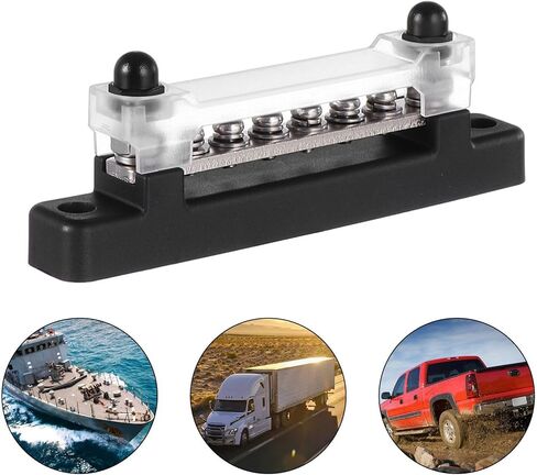 ibasenice Copper Bus Bar Block 6 Position Power Distribution Terminal Block for Car and Yacht High Current Dc Ac Terminal Bus Bar with Cover in Saudi Arabia