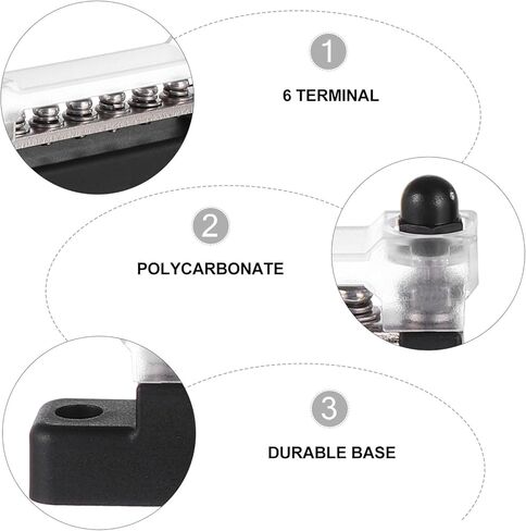 ibasenice Copper Bus Bar Block 6 Position Power Distribution Terminal Block for Car and Yacht High Current Dc Ac Terminal Bus Bar with Cover in Saudi Arabia