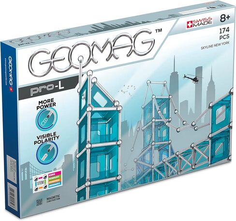 Geomag Swiss-Made Pro-L Magnetic Construction & Engineering System 110-Piece Building Set for Kids Ages 8+, Sticks & Connectors, STEM Montessori Educational Toy, Creativity, Engineering Fun in Kuwait