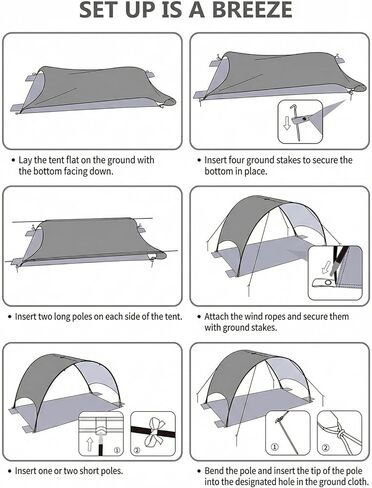 Beach Umbrella with UPF 50+ UV Protection, Portable Beach Tent Canopy with 360° Ventilation, 4 Sandbags, Wind Ropes & Stakes, Storage Pockets for Beach, Travel, Backyard (3) in Saudi Arabia