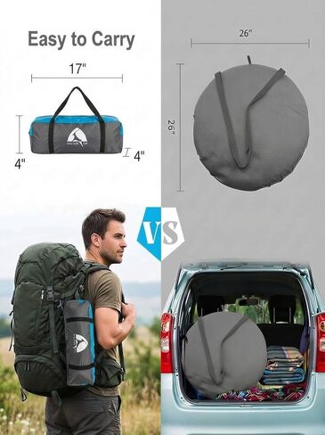 Beach Umbrella with UPF 50+ UV Protection, Portable Beach Tent Canopy with 360° Ventilation, 4 Sandbags, Wind Ropes & Stakes, Storage Pockets for Beach, Travel, Backyard (3) in Saudi Arabia