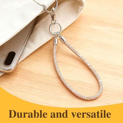 2 Pcs Luxury Diamond Phone Wrist Strap for Camera Cellphone Lanyard Gold Silver Rhinestone Keychain Wristlet for Phone Wristlet Keychain Camera Strap Wrist Straps Key Lanyards Bag Charms for Handbags in Saudi Arabia