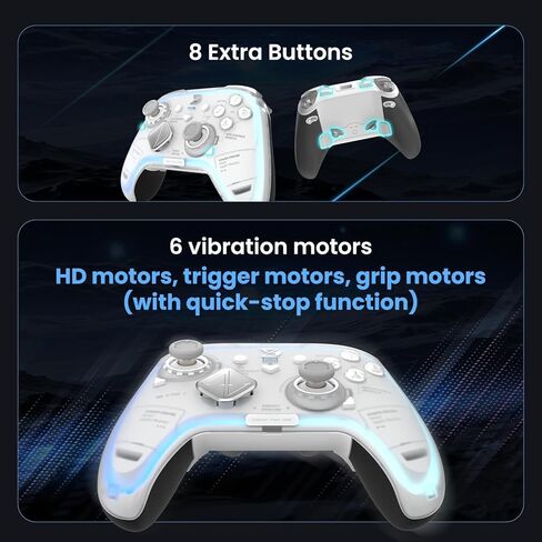 New ZD Ultimate Legend Wireless Controller, Default Equipped With GinFull TMR Joysticks, Hall Effect Triggers, Up to 8k Polling Rate, <1ms Ultra-Low Latency, Modular Design, RGB Light Bar, Compatible with PC/NS/NS2/Android/iOS in Saudi Arabia
