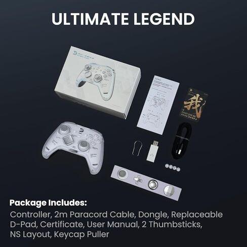 New ZD Ultimate Legend Wireless Controller, Default Equipped With GinFull TMR Joysticks, Hall Effect Triggers, Up to 8k Polling Rate, <1ms Ultra-Low Latency, Modular Design, RGB Light Bar, Compatible with PC/NS/NS2/Android/iOS in Saudi Arabia