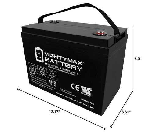 Mighty Max Battery 6V 200AH SLA Battery Replaces Camper Golf Cart RV Boat Solar Wind in Saudi Arabia