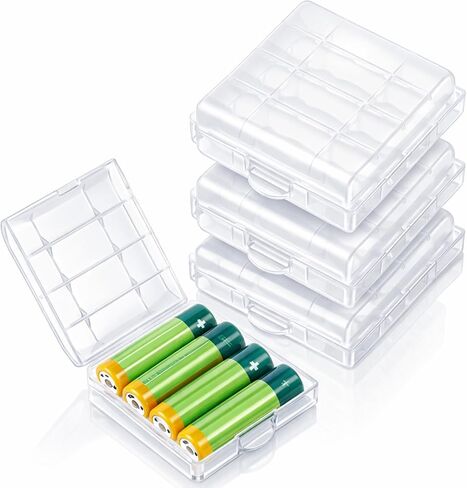 Skrfren 4 pcs AA/AAA Battery Organizer Storage Case, Clear Battery Holder Case Small Batteries Organizer for Drawer in Saudi Arabia