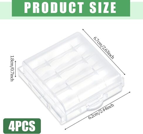 Skrfren 4 pcs AA/AAA Battery Organizer Storage Case, Clear Battery Holder Case Small Batteries Organizer for Drawer in Saudi Arabia