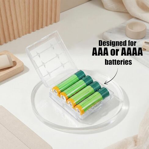 Skrfren 4 pcs AA/AAA Battery Organizer Storage Case, Clear Battery Holder Case Small Batteries Organizer for Drawer in Saudi Arabia