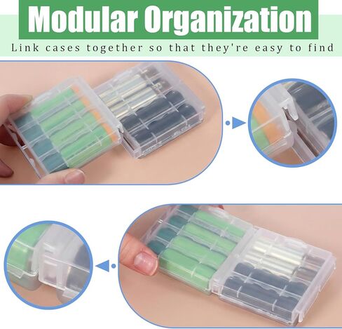 Skrfren 4 pcs AA/AAA Battery Organizer Storage Case, Clear Battery Holder Case Small Batteries Organizer for Drawer in Saudi Arabia