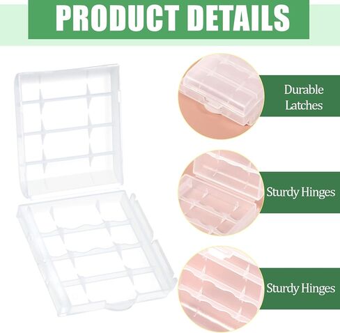 Skrfren 4 pcs AA/AAA Battery Organizer Storage Case, Clear Battery Holder Case Small Batteries Organizer for Drawer in Saudi Arabia