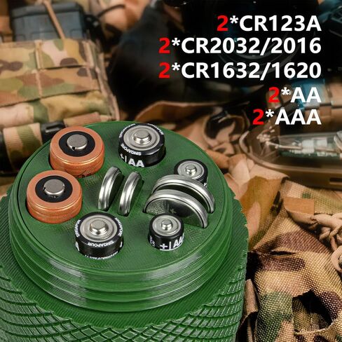 حقيبة تخزين مدمجة مقاومة للماء لتنظيم البطاريات - منظم بطارية لـ CR123A، CR2032/2016، CR1632/1620، AA وAAA - تخزين بطارية خفيف الوزن مع إدراج قابل للإزالة in Saudi Arabia