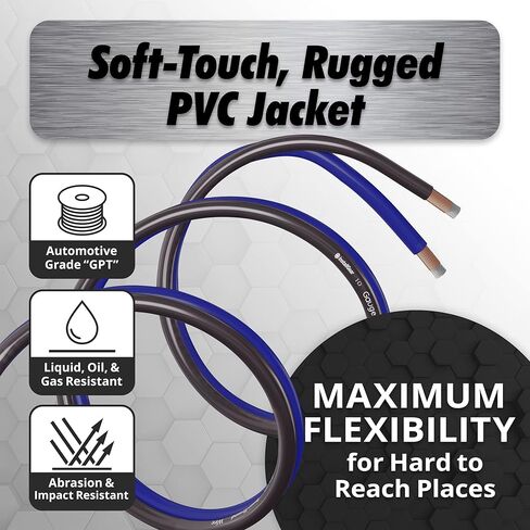 InstallGear Dual 4 Gauge Amp Wiring Kit with Amplifier Installation Wiring True Spec and Soft Touch Wire and 1/0 Gauge Black/Blue Wire (50ft) Copper Clad Aluminum CCA - Primary Automotive Wire in Saudi Arabia
