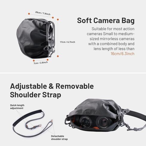 PGYTECH OneGo Cloud Camera Bag Small, Soft Camera Case Pouch Handbag compatible with Mirrorless Cameras/Nikon/Canon/Sony/Fuji/Pocket 4/GoPro action cameras in Saudi Arabia