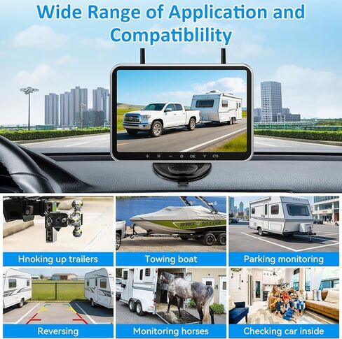 كاميرا احتياطية HD 1080P RV لاسلكية: شاشة كبيرة مقاس 8 بوصات رؤية ليلية واضحة تلقائيًا للمركبات الترفيهية والمقطورات والمعسكرات - كاميرا الرؤية الخلفية سهلة التركيب والتشغيل لمدة 20 دقيقة سلكية مسبقًا لنظام Furrion in Kuwait