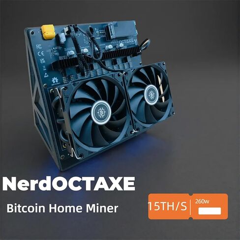 Bitcoin Miner Machine Nerdqaxe++ 15TH/s 260W مع أربعة مراوح وثمانية شرائح BM1370 ASIC التوصيل والتشغيل 2.4G WiFi وهادئ لآلة تعدين العملات المشفرة Bitcoin للمبتدئين in Saudi Arabia