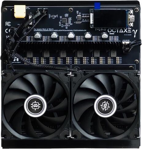Bitcoin Miner Machine Nerdqaxe++ 15TH/s 260W مع أربعة مراوح وثمانية شرائح BM1370 ASIC التوصيل والتشغيل 2.4G WiFi وهادئ لآلة تعدين العملات المشفرة Bitcoin للمبتدئين in Saudi Arabia