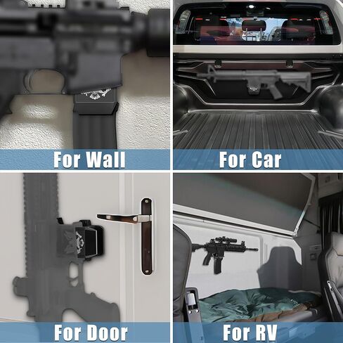 حامل حائط KTAB AR 15 لبندقية .223/5.56، حامل حائط AR عالي التحمل مع حامل مجلة، حامل حائط مسدس لتخزين وعرض البندقية أفقيًا أو رأسيًا، يحمل 350 رطلاً in Kuwait