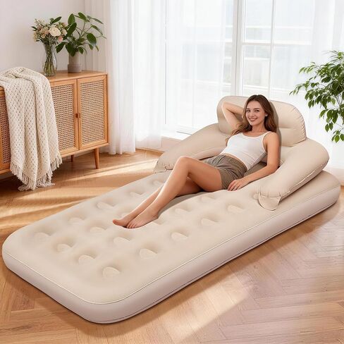 MeiLyte Inflatable Bed Twin Size, Inflatable Couch for Adults with Flocked Surface, Inflatable Air Mattress with Backrest, Comfortable Inflatable Sofa Bed, Inflatable Couch for Camping,Outdoor, Indoor in Saudi Arabia
