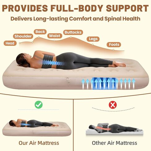 MeiLyte Inflatable Bed Twin Size, Inflatable Couch for Adults with Flocked Surface, Inflatable Air Mattress with Backrest, Comfortable Inflatable Sofa Bed, Inflatable Couch for Camping,Outdoor, Indoor in Saudi Arabia