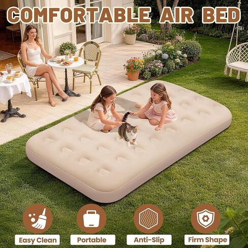MeiLyte Inflatable Bed Twin Size, Inflatable Couch for Adults with Flocked Surface, Inflatable Air Mattress with Backrest, Comfortable Inflatable Sofa Bed, Inflatable Couch for Camping,Outdoor, Indoor in Saudi Arabia