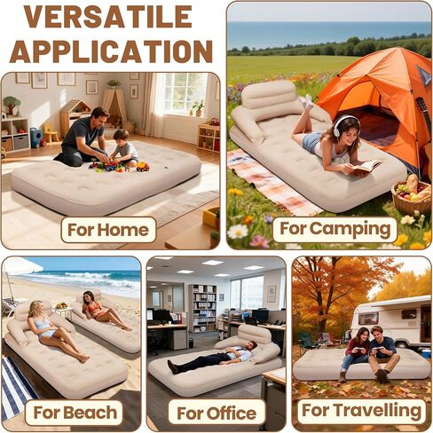 MeiLyte Inflatable Bed Twin Size, Inflatable Couch for Adults with Flocked Surface, Inflatable Air Mattress with Backrest, Comfortable Inflatable Sofa Bed, Inflatable Couch for Camping,Outdoor, Indoor in Saudi Arabia
