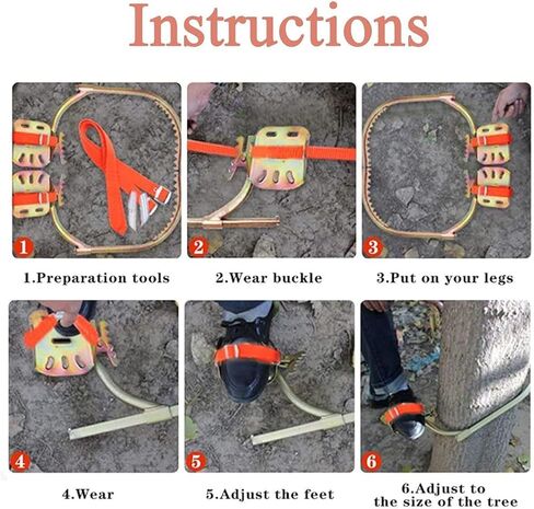 Adjustable Stainless Steel Tree Climbing Gear - 400 Model with Non-Slip Spikes & Pedals for Arborists, Tree Service, High-Altitude Logging & Professional Climbers in Saudi Arabia