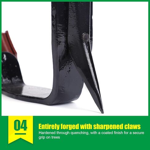 Luocute Tree Climbing Gear, Solid Cast Steel Core PVC Coated Tree Climbing Spikes with Adjustable PU Leather Straps, for Orchard Harvesting Maintenance Forestry Research in Saudi Arabia
