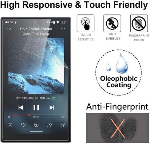 واقي شاشة مشغل MP3 FiiO JM21، [عبوتان] طبقة TPU ناعمة وشفافة عالية الدقة [مضادة لبصمات الأصابع] [مضادة للخدش] [خالية من الفقاعات] [صديقة للحافظة] متوافقة مع مشغل الموسيقى FiiO JM21 MP3 (4.7 بوصة) in Kuwait