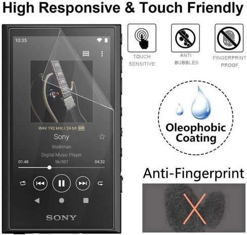 واقي شاشة Sony NW-A306 - [عبوتان] طبقة TPU شفافة ناعمة عالية الدقة [مضادة لبصمات الأصابع] [مضادة للخدش] [خالية من الفقاعات] [صديق للحافظة] متوافق مع مشغل موسيقى Sony NW-A306 Walkman (3.6 بوصة) in Kuwait