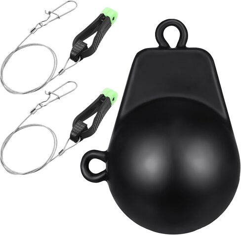 Deep Sea Fishing Tackle Kit Included 2 Pcs Downrigger Release Clips (with 45cm Steel Lines) and 1 PC 4-lb Black Coated Cast Iron Downrigger Weight Ball in Saudi Arabia