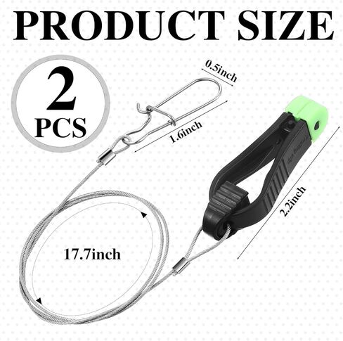 Deep Sea Fishing Tackle Kit Included 2 Pcs Downrigger Release Clips (with 45cm Steel Lines) and 1 PC 4-lb Black Coated Cast Iron Downrigger Weight Ball in Saudi Arabia