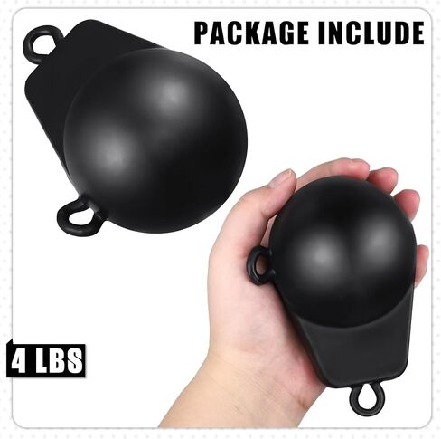 Deep Sea Fishing Tackle Kit Included 2 Pcs Downrigger Release Clips (with 45cm Steel Lines) and 1 PC 4-lb Black Coated Cast Iron Downrigger Weight Ball in Saudi Arabia