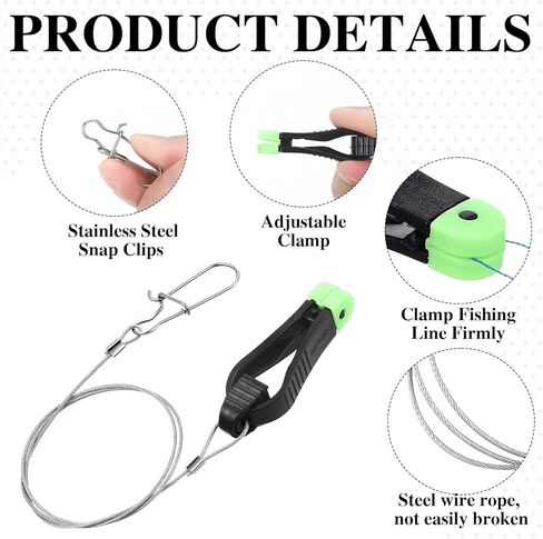 Deep Sea Fishing Tackle Kit Included 2 Pcs Downrigger Release Clips (with 45cm Steel Lines) and 1 PC 4-lb Black Coated Cast Iron Downrigger Weight Ball in Saudi Arabia