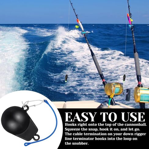 AceOrbit 2 حزمة الصيد Downrigger إطلاق كليب المفاجئة الأوزان مقاطع مع 17.7 "زعيم و 2 حزمة الصيد Downrigger الوزن Snubber للوحة المسوي البحرية الوزن طائرة ورقية التصيد in Kuwait