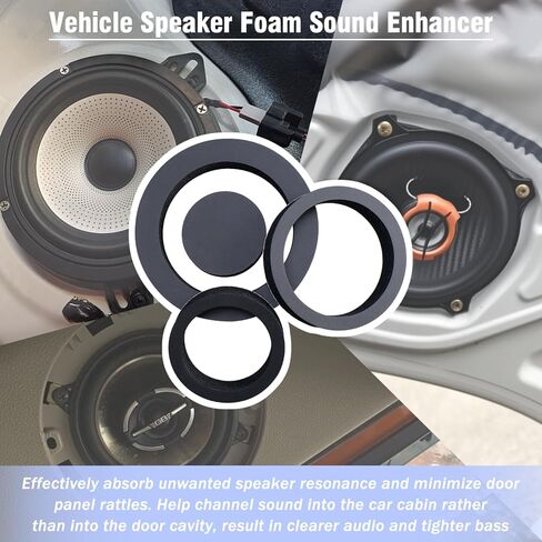 Speaker Foam Ring 6.5 Inch,Self Adhesive 3 in 1 Car Front Rear Door Speaker Foam Spacer Adapter,High Rebound Speaker Baffle Gasket Vibration Rattle Block Kit for 4" 5" 6" 6.75" Speakers in Saudi Arabia