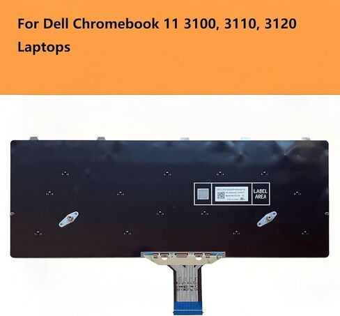00D2DT، 0G6FD2 لوحة مفاتيح أمريكية بديلة لأجهزة الكمبيوتر المحمول Dell Chromebook 11 3100، 3110، 3120، أسود، مع مفتاح الطاقة in Kuwait