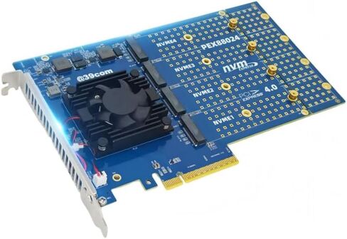 بطاقة مهايئ PCIe4.0 NVMe M.2 SSD رباعية-بطاقة PCI Express 4.0 x8 تدعم 4X M.2 NGFF PCIe NVMe SSD تدعم اللوحة الأم غير المتشعبة in Saudi Arabia