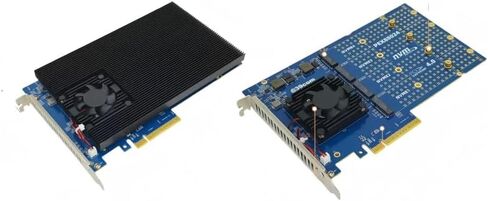 بطاقة مهايئ PCIe4.0 NVMe M.2 SSD رباعية-بطاقة PCI Express 4.0 x8 تدعم 4X M.2 NGFF PCIe NVMe SSD تدعم اللوحة الأم غير المتشعبة in Saudi Arabia