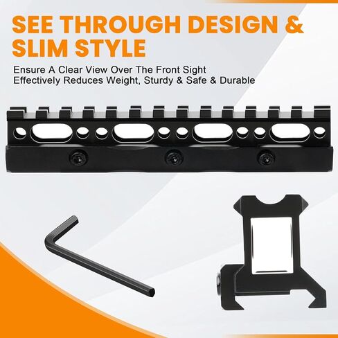 13 Slots Picatinny Rail Riser Mount, 1" High Profile Picatinny Riser Mount Short Pic Rails Accessories for Optic Red Dot Risers, with See-Through Design in Saudi Arabia
