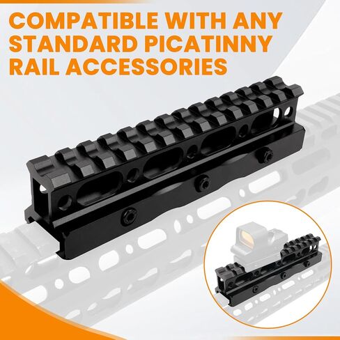 13 Slots Picatinny Rail Riser Mount, 1" High Profile Picatinny Riser Mount Short Pic Rails Accessories for Optic Red Dot Risers, with See-Through Design in Saudi Arabia