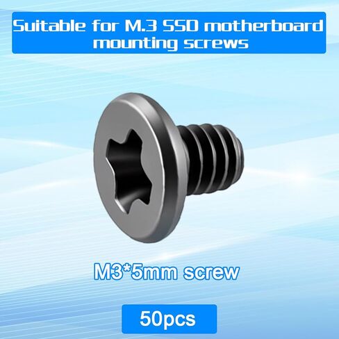 50 Pcs M3 x 5 mm Phillips Flat-Head Screw Replacement Stainless Mounting Screw 2.5 inch Hard Drive Screws with 1 Pcs Screwdriver for Computer PC Laptop Case Black in Saudi Arabia