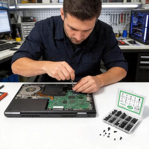430Pcs Computer Screws Assortment Kit with Motherboard Standoffs & Screws, Computer Case Screws for SSD, Hard Drive, GPU, Fan & More PC Parts, Ideal for DIY PC Maintenance in Saudi Arabia