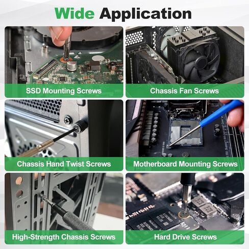 430Pcs Computer Screws Assortment Kit with Motherboard Standoffs & Screws, Computer Case Screws for SSD, Hard Drive, GPU, Fan & More PC Parts, Ideal for DIY PC Maintenance in Saudi Arabia