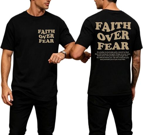 Christian Shirts for Men Jesus Faith Shirts Vintage Religious Cross T-Shirt Bible Verse Inspirational Tee Tops in Saudi Arabia