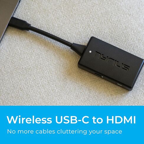 Nyrius Orion Prime Wireless USB-C to HDMI Video Transmitter & Receiver, Plug & Play Extender, Stream Full HD 1080p up to 150ft from PC, Laptop, Mobile Phone, Tablet to a TV or Projector (TDD21) in Saudi Arabia